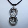 pendentif argent porte-photo motif de gui art nouveau 1900