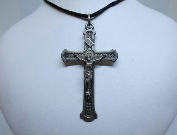 pendentif argent croix avec Christ 1920