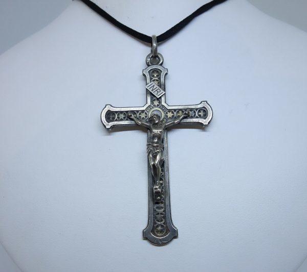 pendentif argent croix avec christ