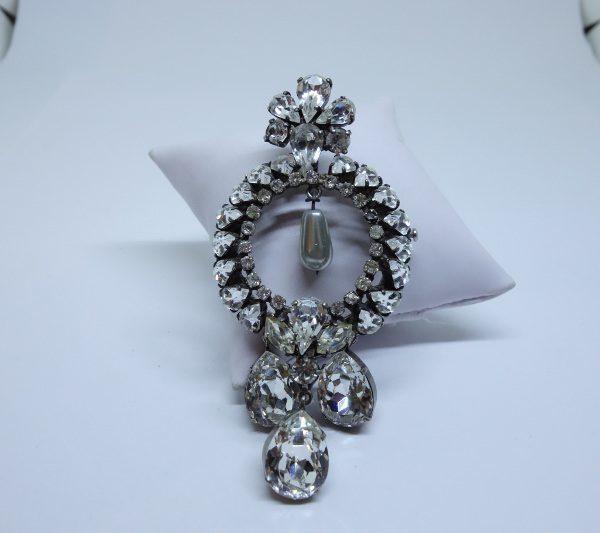 broche ou pendentif fantaisie strass 1930-50