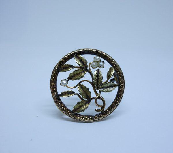 broche plaqué or art nouveau marque Fix