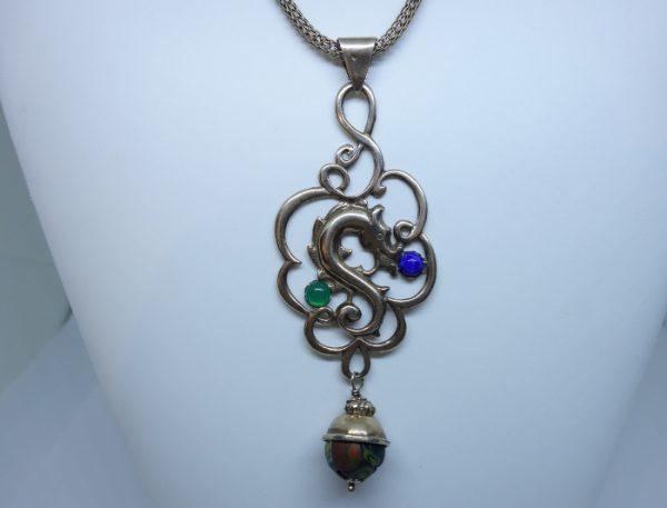 pendentif et chaîne argent vermeil italien vintage
