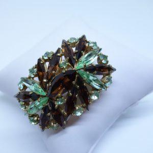 broche strass navettes bicolore