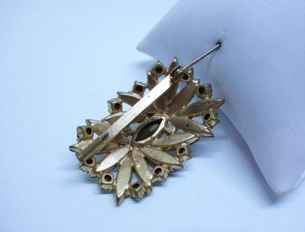 broche strass navettes bicolore 1920