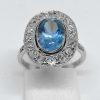 Bague en or et platine avec aigue-marine et diamants 1925