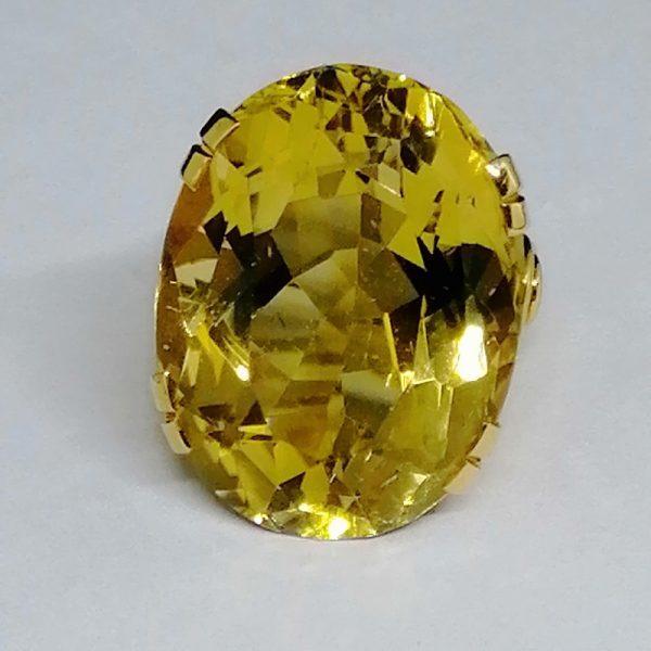 Très grosse bague citrine année 1940.