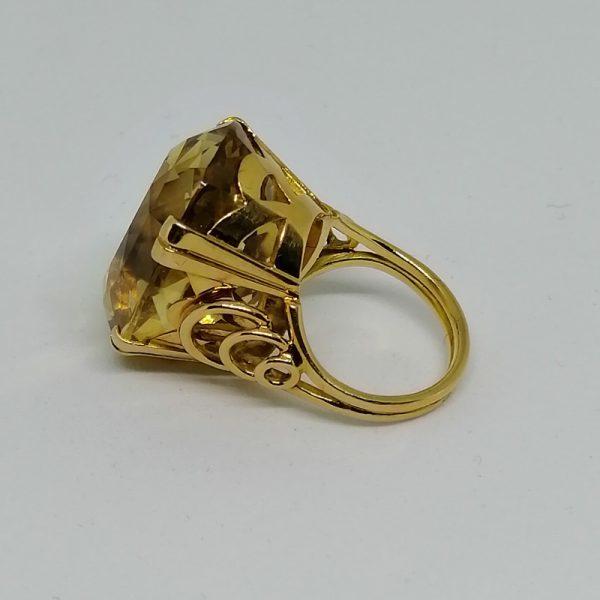 Très grosse bague citrine année 1940. – Image 2