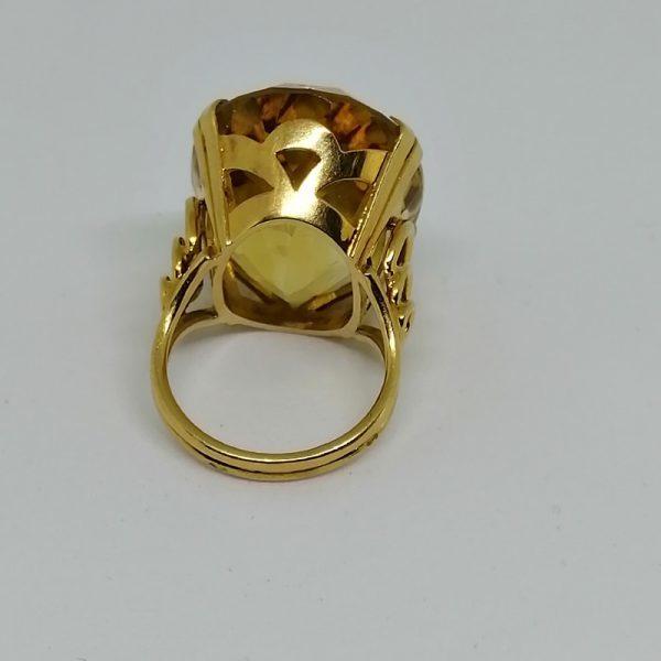 Très grosse bague citrine année 1940. – Image 3