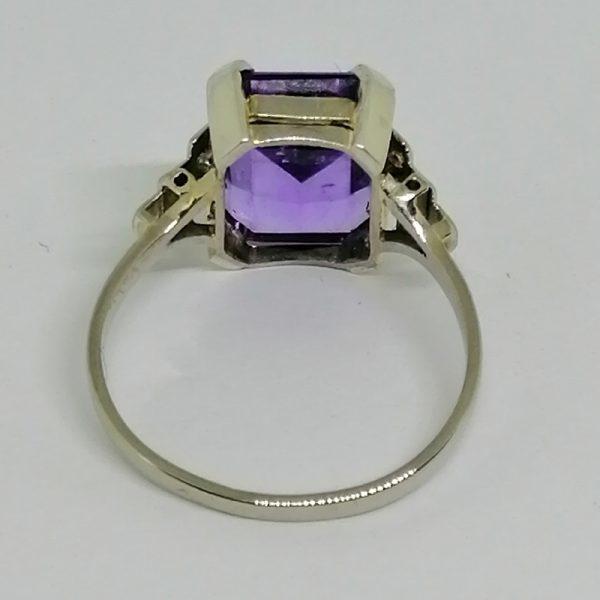 Bague or gris améthyste Art Déco. – Image 3