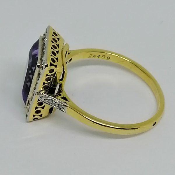 Bague or bicolore avec améthyste – Image 2