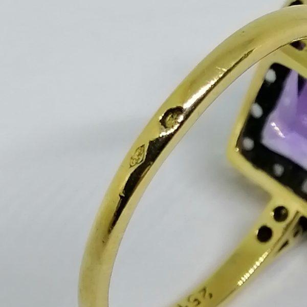 Bague or bicolore avec améthyste – Image 4