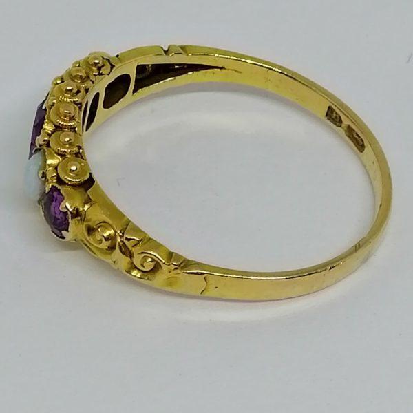 Bague or grenats et opales. – Image 2