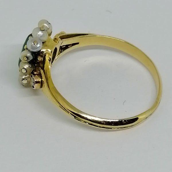 Bague en or, émeraude et perles fines – Image 2