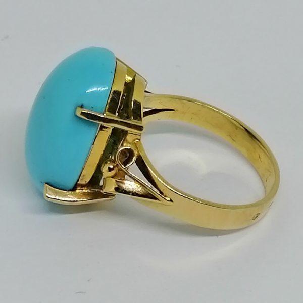 Bague or avec grosse turquoise. – Image 2