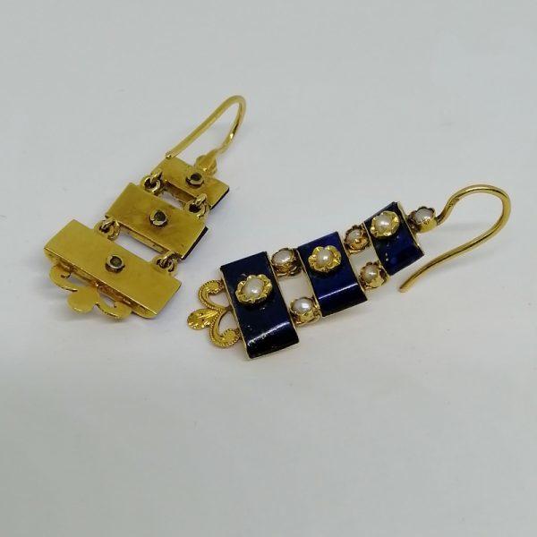 Boucles d'oreilles pendantes avec Lapis-Lazuli. – Image 3