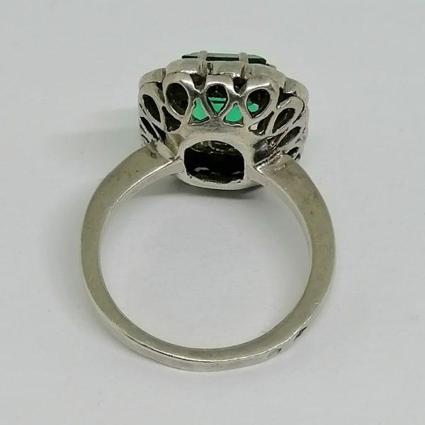 Bague argent avec pierre verte dit "à effet". – Image 3