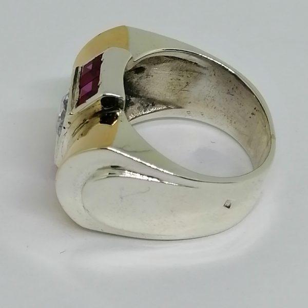 Bague or/argent avec zirconium. – Image 2