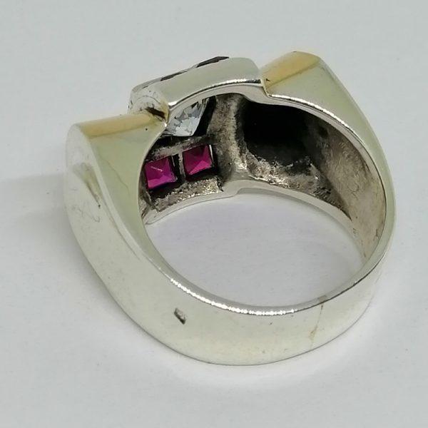 Bague or/argent avec zirconium. – Image 3