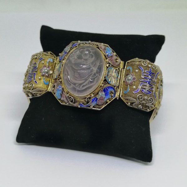 Bracelet en vermeil filigrané chinois.