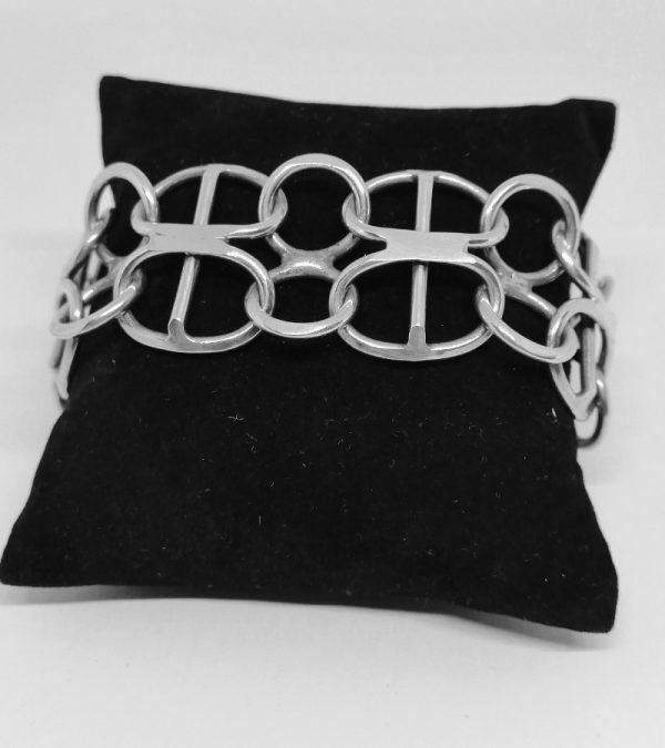 Bracelet argent maille en 8 inversé.