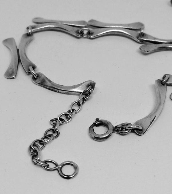 Collier argent façon osselets. – Image 3