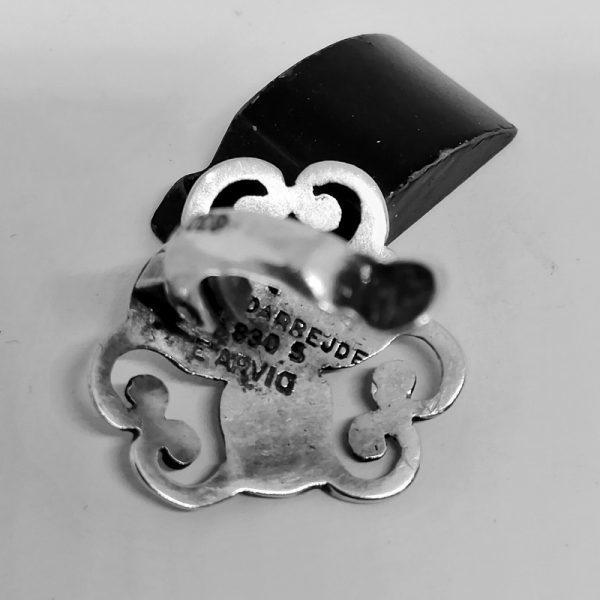 Paire de clips d'oreilles en argent signature Danoise. – Image 3