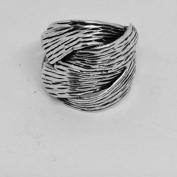 Bague argent maille tressé.