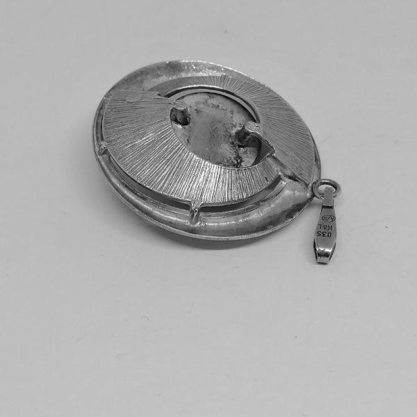 Pendentif argent façon escargot, signé K&L , Pforzheim, Allemagne. – Image 3