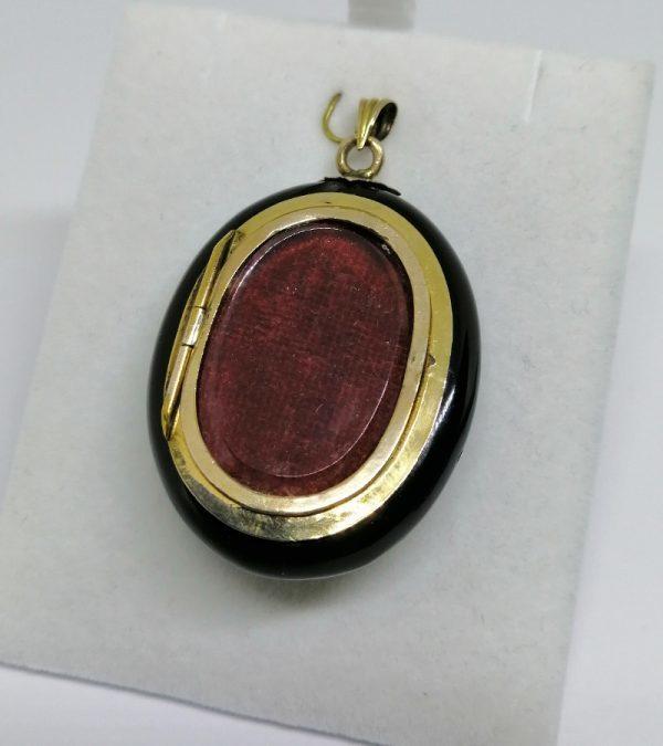 pendentif en alliage 10ct et onyx avec perle 1850