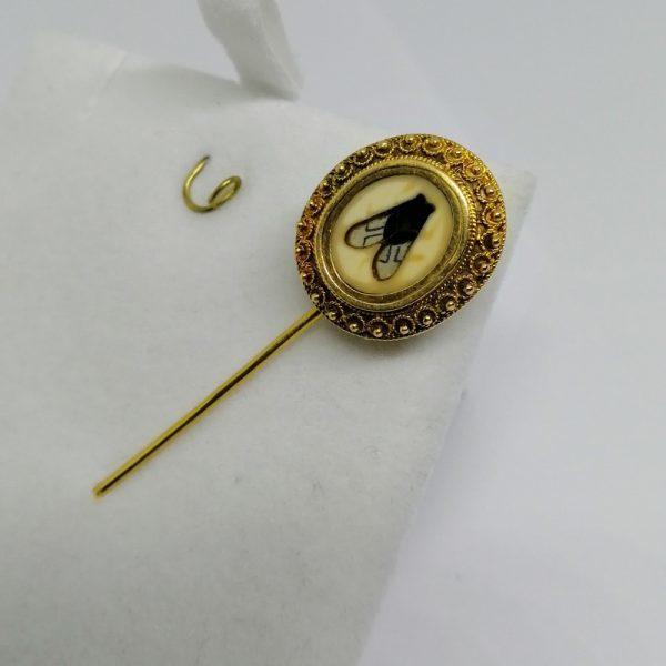 épingle à cravate en or avec motif d'abeille 1850