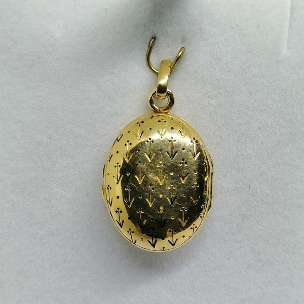 pendentif cassolette en or et gravures 1900