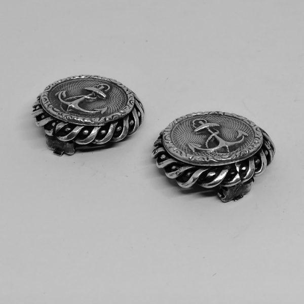 boucles d'oreille argent avec ancre de marine