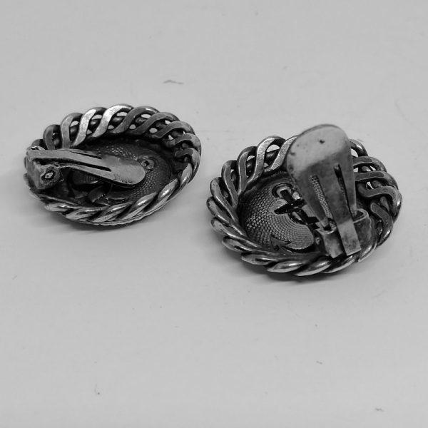 boucles d'oreilles argent avec ancre de marine