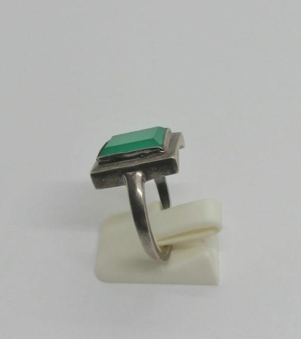 Bague argent agate verte. – Image 2