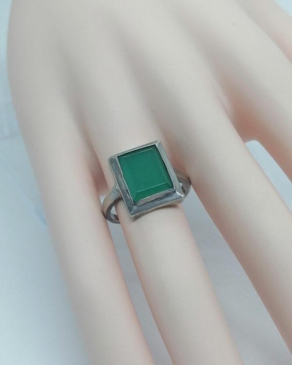 Bague argent agate verte. – Image 4