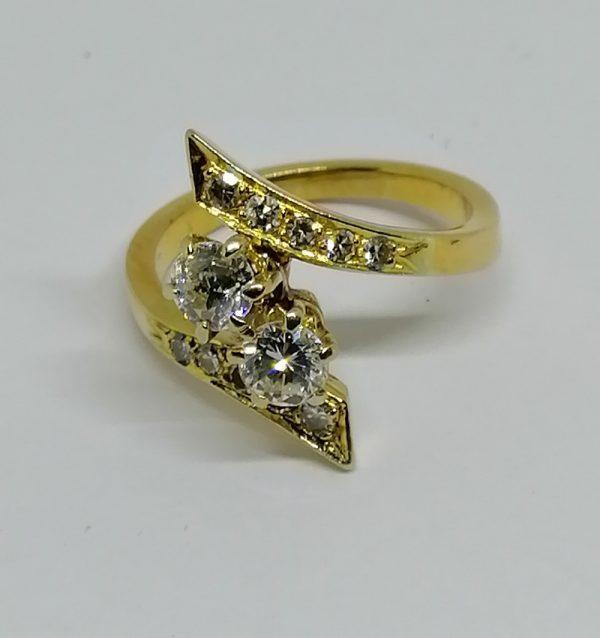 bague or et diamants 1940-50