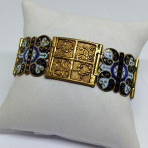 bracelet laiton et émail cloisonné 1920