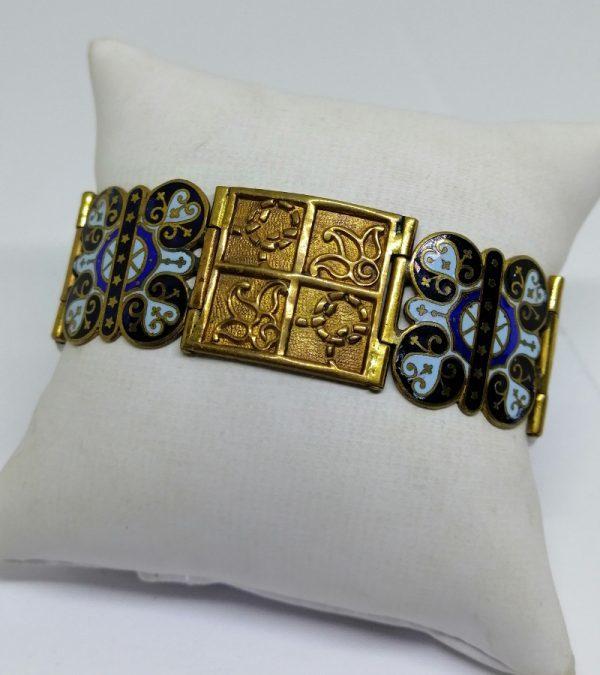 bracelet laiton et émail cloisonné 1920