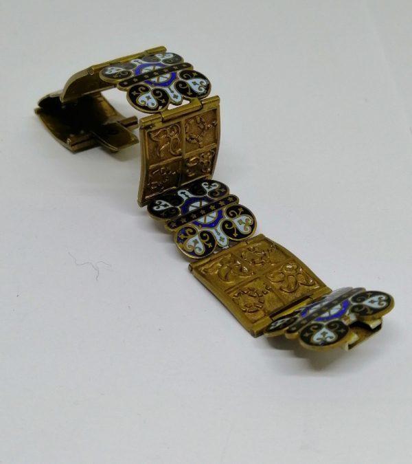 bracelet en laiton et émail cloisonné époque 1900