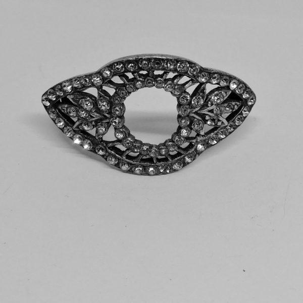 broche strass blanc 1900-30