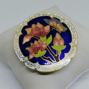 broche laiton et émail de couleurs 1940-60