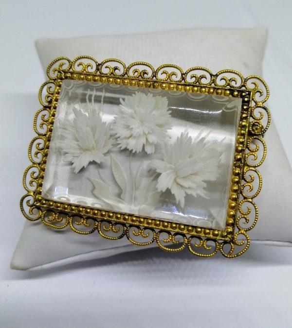 broche laiton et plexiglas 1900