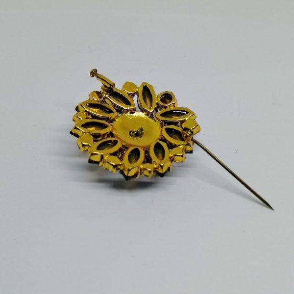 broche strass navettes colorés 1930-40