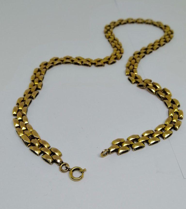 Collier Vintage Plaqué Or - Bijou Ancien Style Rétro - Occasion Bon état