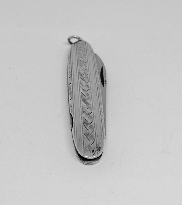 petit couteau de poche en argent massif travail français art déco 1925-30