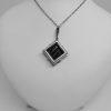 Pendentif argent art déco avec hématite 1930