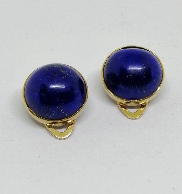 Clips d'oreilles avec Lapis-Lazuli.