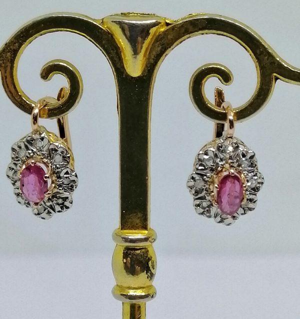 Boucles d'oreilles avec rubis. – Image 3