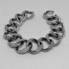 bracelet en argent grosse maille gourmette travail en brossé mat bijou vintage vers 1960-80