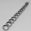 bracelet argent grosse maille gourmette travail brossé mat bijou vintage vers 1960-80.